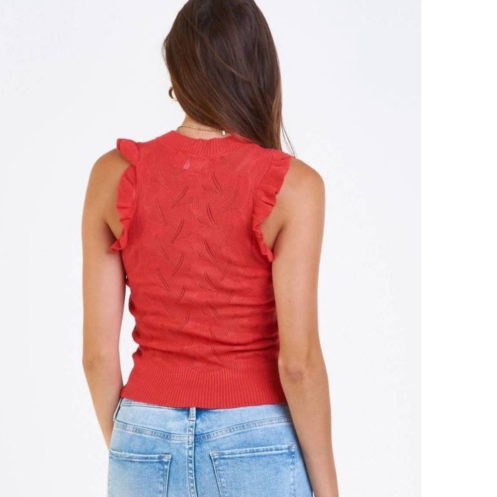 DEAR JOHN DENIM betty crew sweater tank in red rose small - Picture 3 of 12